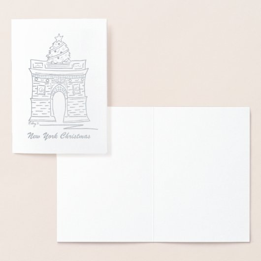 New York Christmas NYC Washington Square Arch Tree Folienkarte (Anzeige)