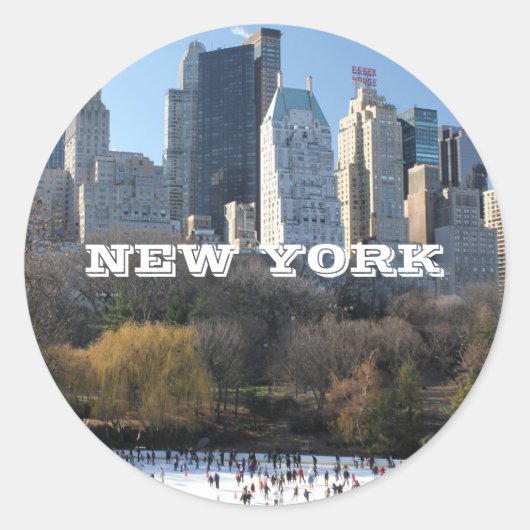 NEW YORK CHRISTMAS RUNDER AUFKLEBER (Vorderseite)