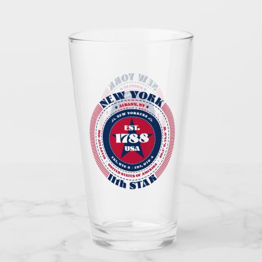 New York Circle Typografy Design Glas (Vorderseite)