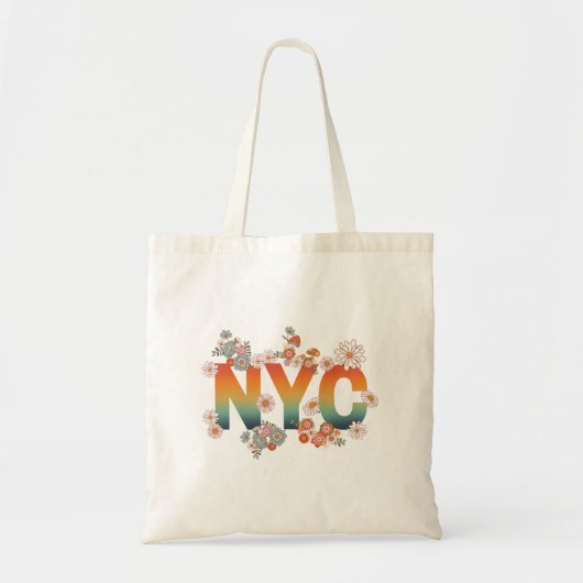 New York Citi Power Blume Retro Design Tragetasche (Vorne)