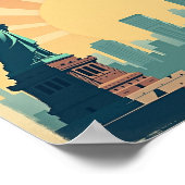 New York City –  10"x8" Art Deco Skyline Poster  (Ecke)