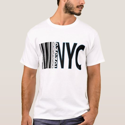 New York City 1625 Barcode Design T-Shirt (Vorderseite)