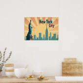 New York City –  24"x16" Art Deco Skyline Poster (Küche)