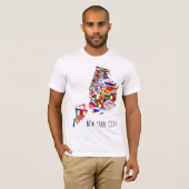 New York City 5 Boroughs Flags T - Shirt (Vorne ganz)