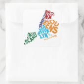 New York City 5 Boroughs Word Art Map Quadratischer Aufkleber (Tasche)