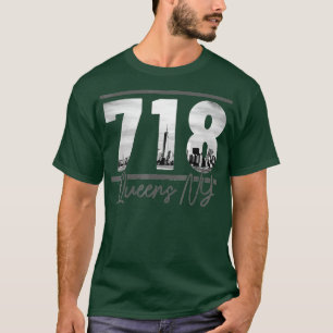 New York City 718 Area Code Skyline Queens NY NYC T-Shirt