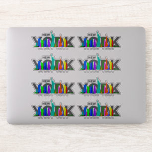 New York City 8"x 8"- glänzend durchsichtig Aufkleber