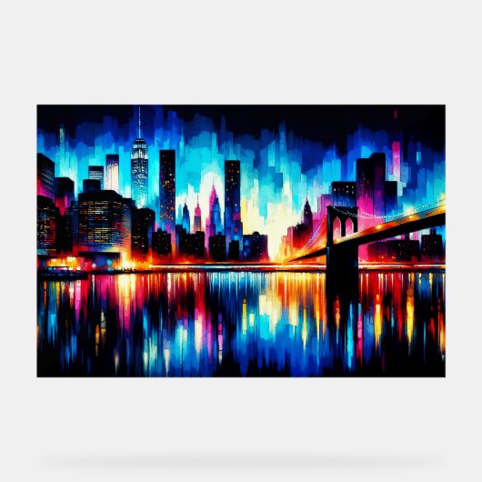 New York City Abstrakt 1103 Acrylschild (Vorderseite)