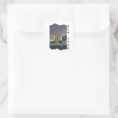 New York City Aesthetic Foto Art Quadratischer Aufkleber (Tasche)