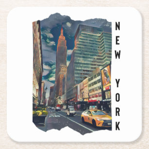 New York City Aesthetic Foto Art Rechteckiger Pappuntersetzer