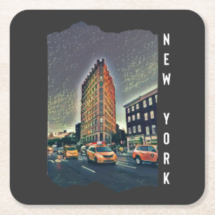 New York City Aesthetic Foto Art Rechteckiger Pappuntersetzer