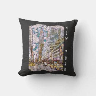 New York City Aesthetic Mosaic Art Kissen