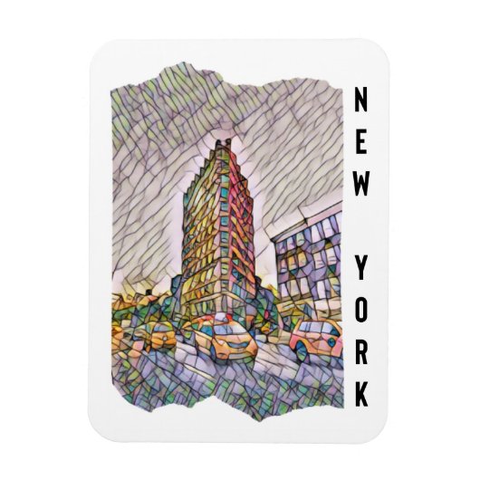 New York City Aesthetic Mosaic Art Magnet (Vertikal)