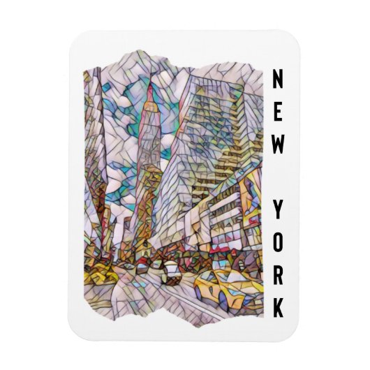 New York City Aesthetic Mosaic Art Magnet (Vertikal)