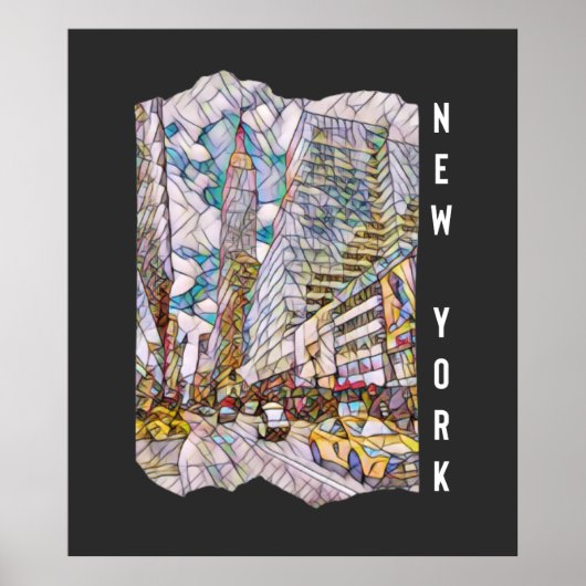 New York City Aesthetic Mosaic Art Poster (Vorne)