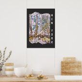 New York City Aesthetic Mosaic Art Poster (Küche)