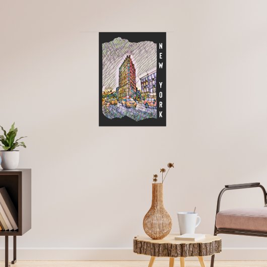 New York City Aesthetic Mosaic Art Poster (Wohnzimmer 3)