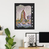 New York City Aesthetic Mosaic Art Poster (Heimbüro)