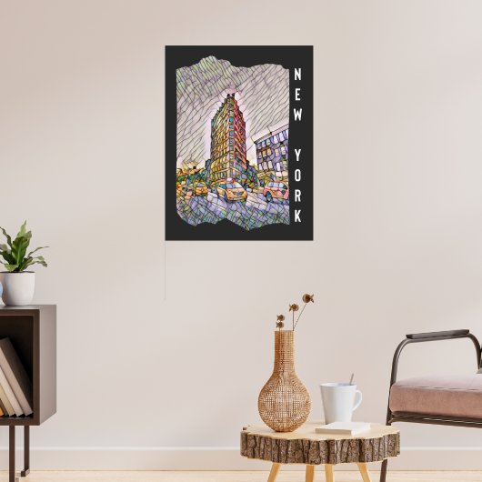 New York City Aesthetic Mosaic Art Poster (Wohnzimmer 3)