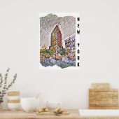 New York City Aesthetic Mosaic Art Poster (Küche)