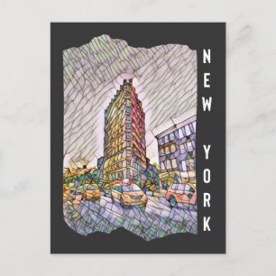 New York City Aesthetic Mosaic Art Postkarte
