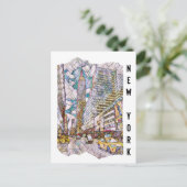 New York City Aesthetic Mosaic Art Postkarte (Stehend Vorderseite)