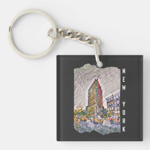 New York City Aesthetic Mosaic Art Schlüsselanhänger