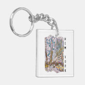 New York City Aesthetic Mosaic Art Schlüsselanhänger (Vorderseite links)