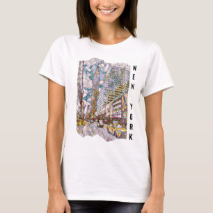 New York City Aesthetic Mosaic Art T-Shirt