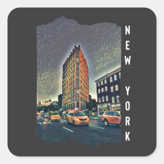 New York City Aesthetics Foto Art Square Quadratischer Aufkleber (Vorderseite)