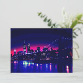 New York City am Abend Einladung (Stehend Vorderseite)