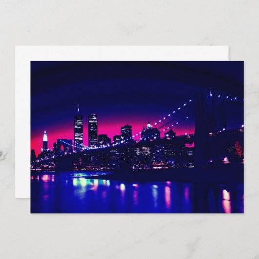 New York City am Abend Einladung (Vorne/Hinten)