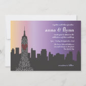 New York City am Abend Einladung zur Hochzeit (Vorderseite)