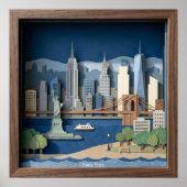 New York City Amerika Schichten Papierkunst Dioram Poster (Vorne)
