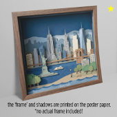 New York City Amerika Schichten Papierkunst Dioram Poster
