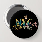 New York City and Squirrel Colorful Button (Vorne & Hinten)