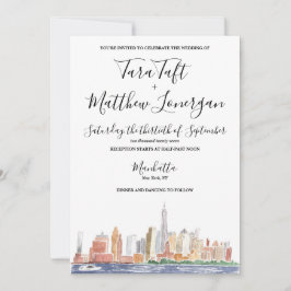 New York City-Aquarell-Hochzeitseinladung Einladung