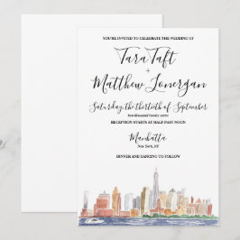 New York City-Aquarell-Hochzeitseinladung Einladung