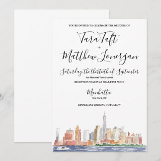 New York City-Aquarell-Hochzeitseinladung Einladung