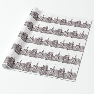 New York City Aquarell Manhattan Skyline Geschenkpapier