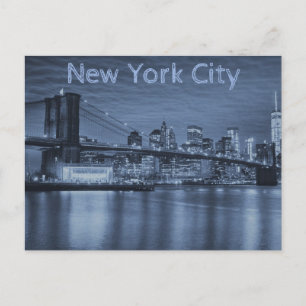 New York City Arctic Blue Skyline Postkarte