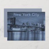 New York City Arctic Blue Skyline Postkarte (Vorne/Hinten)