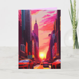 NEW YORK CITY ART BIRTHDAY GREETING CARD DANKESKARTE