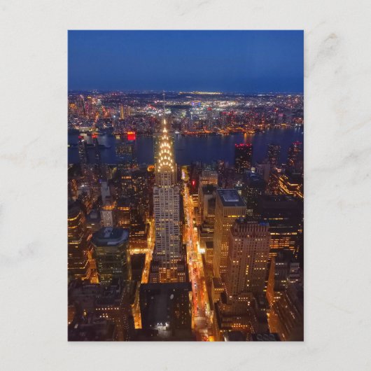 New York City at dusk - Crysler Bulding  Postkarte (Vorderseite)