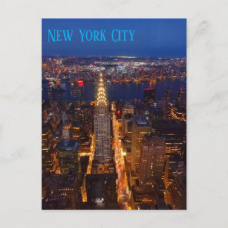 New York City at dusk - Crysler Bulding Postkarte