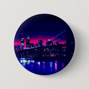 New York City at Night Button