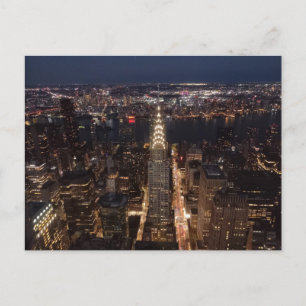 New York City at night - Chrysler Building Postkarte