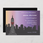 New York City at Night Junggeselinnen-Abschied Einladung (Vorne/Hinten)