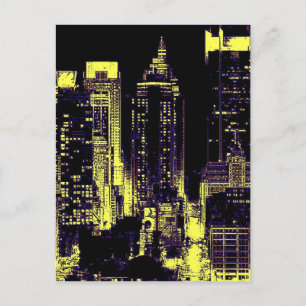 New York City at Night Postcard Postkarte