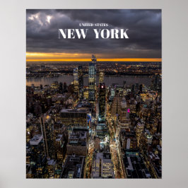 New York City at Night Skyline - Vereinigte Staate Poster
